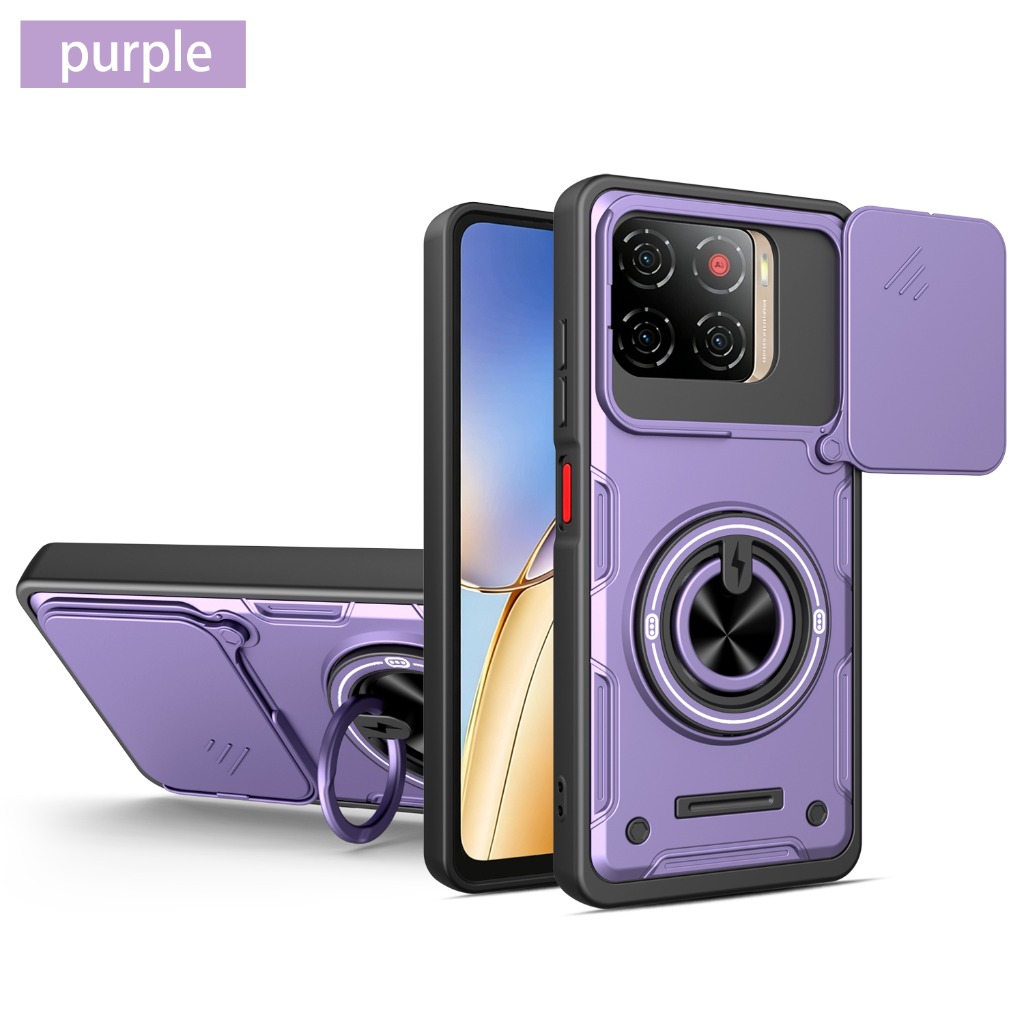 Camera Lens Protector - スライド式カメラレンズプロテクター360 ° リングホルダースタンドアーマー電話ケース ZTE Blade A56