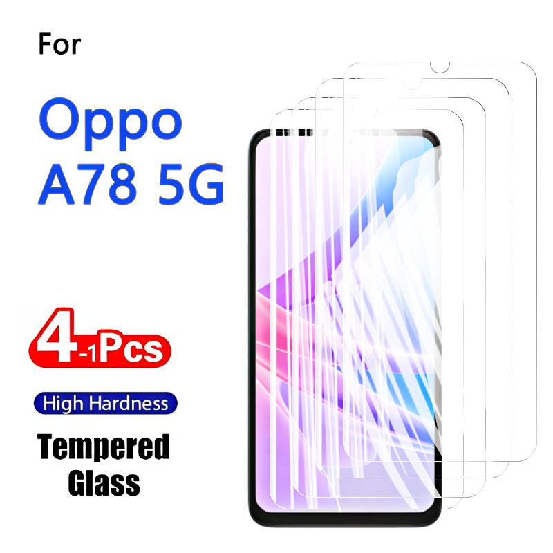 Oppo A78 - 1-4 個スクリーンプロテクター Oppo A78 5 グラム強化ガラスクリスタル