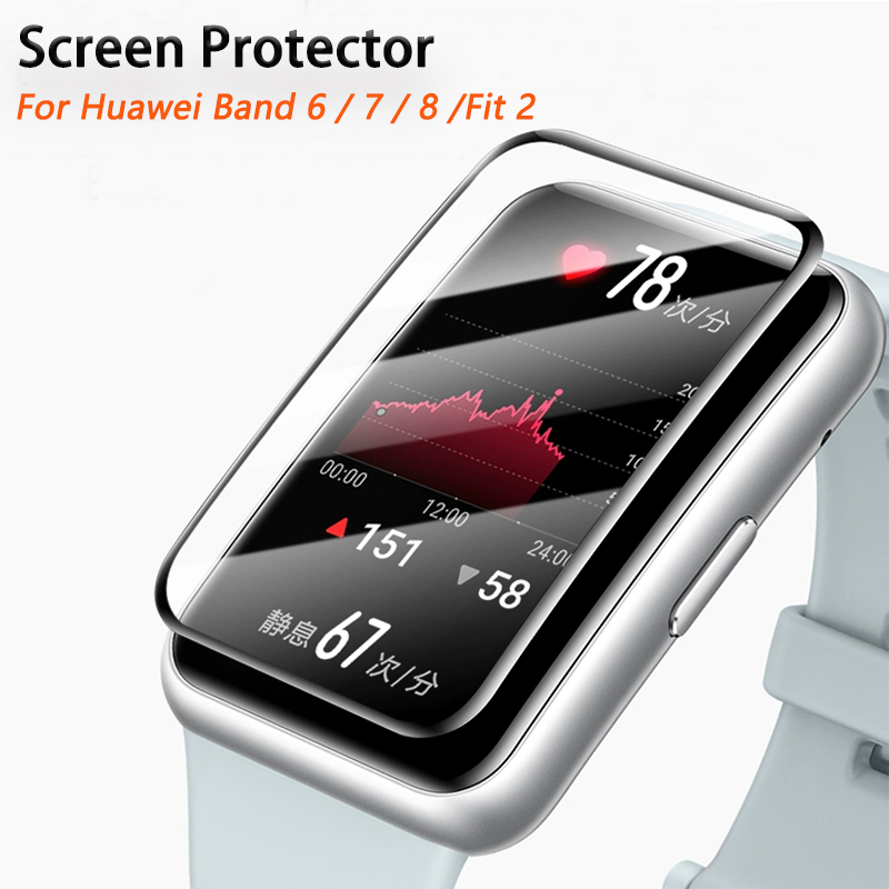Curved Edge Screen - Huawei Watchスクリーンプロテクター,湾曲したエッジを備えた保護フィルム,2つの保護フィルム,Honor 6 8 7