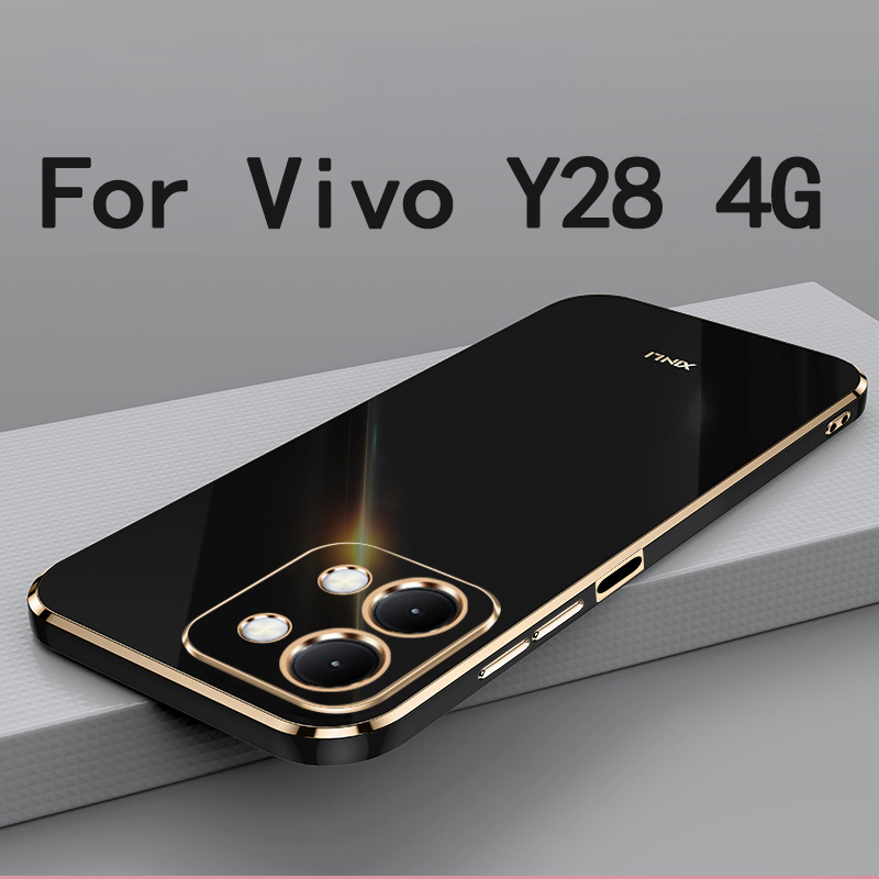 Vivo Y28 - 指紋防止カメラ保護ケース,ソフトtpu,Y28 4G生体内カバー,高品質
