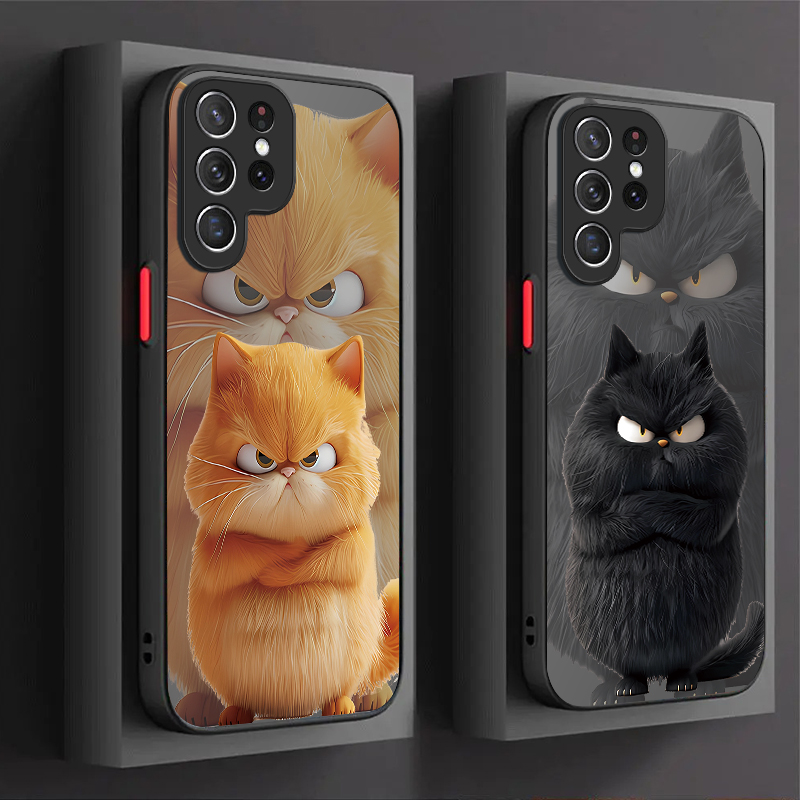 Samsung Galaxy A55 - 怒れる猫のカップルスタイルケース Samsung Galaxy S25 Ultra S24