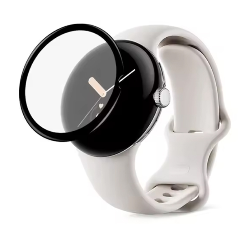Curved Edge Screen - Google Pixel Watch用のソフトエッジ保護フィルム,3D,湾曲,フルカバー,3, 2, 1, 45mm,