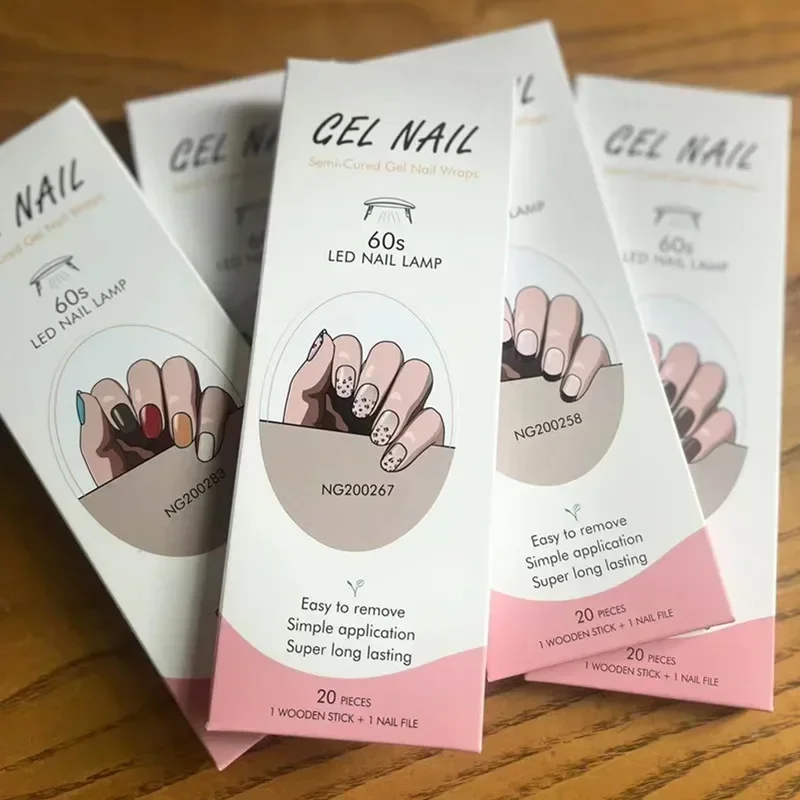 Full Cover Adhesive - 半透明の硬化ジェルネイルストリップ,防水パッチスライダー,長持ち,フルカバー,ラップ,ネイルステッカー
