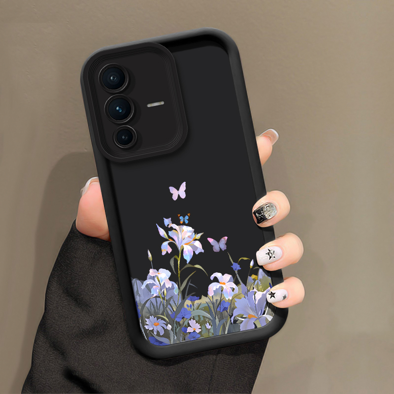 ファッションフラワーバタフライプリント携帯電話ケース Viv - Vivo X200 のレビューと価格
